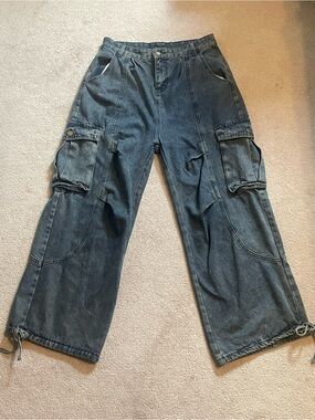 Temu - punk jeans, spring/autumn street hiphop casual cool style, loose fit